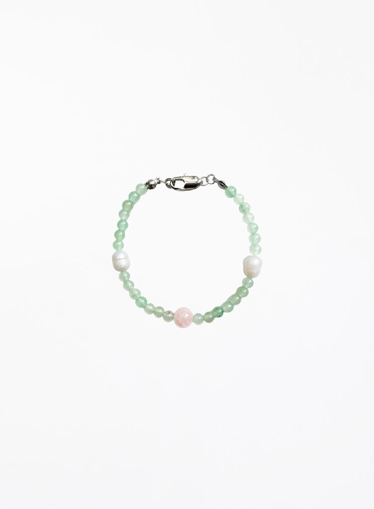 rose quartz pearl bracelet 