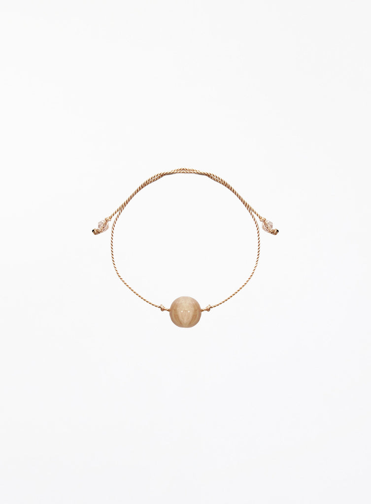 rose quartz silk cord bracelet